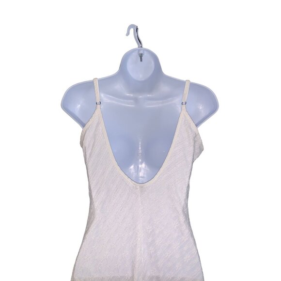 Wild Fable Womens White Sleeveless Lace Textured Maxi Slip Dress Size Large - Picture 10 of 12